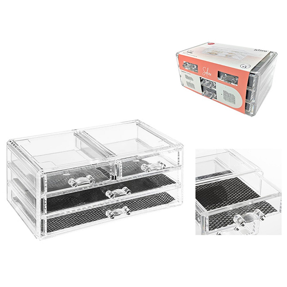 Organizator pentru cosmetică 4 sertare Five Selena 23.8X15.3X11cm, polistiren