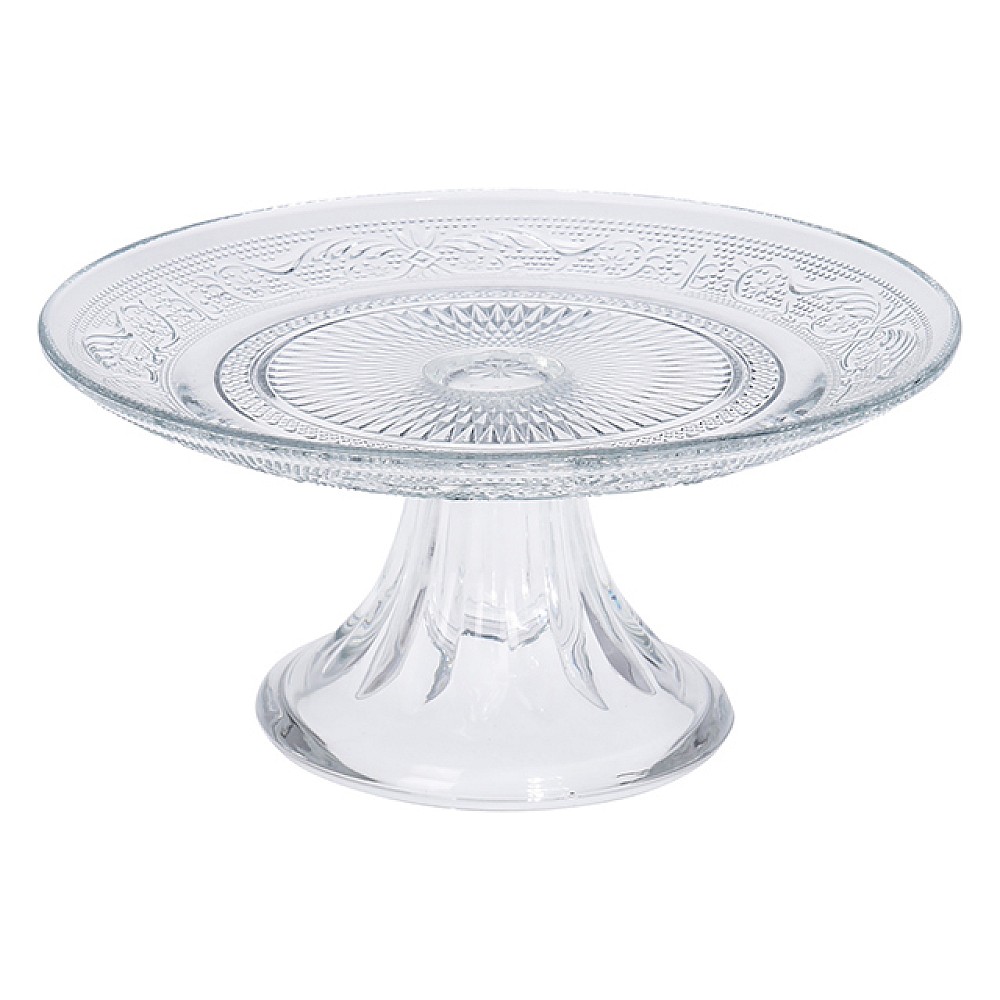 Suport de servire cu picior H&S D20cm, H10cm, sticla