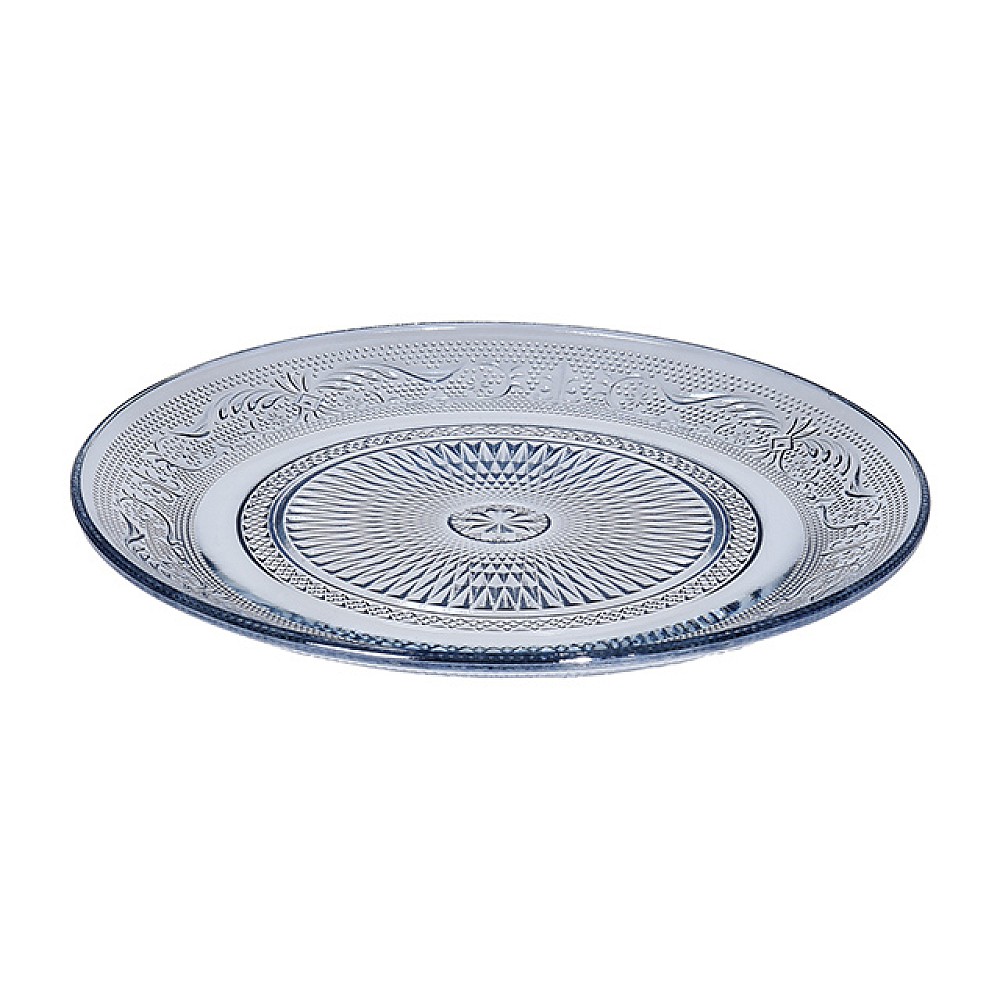 Farfurie de servire 22.5cm H&S, din sticla, gri