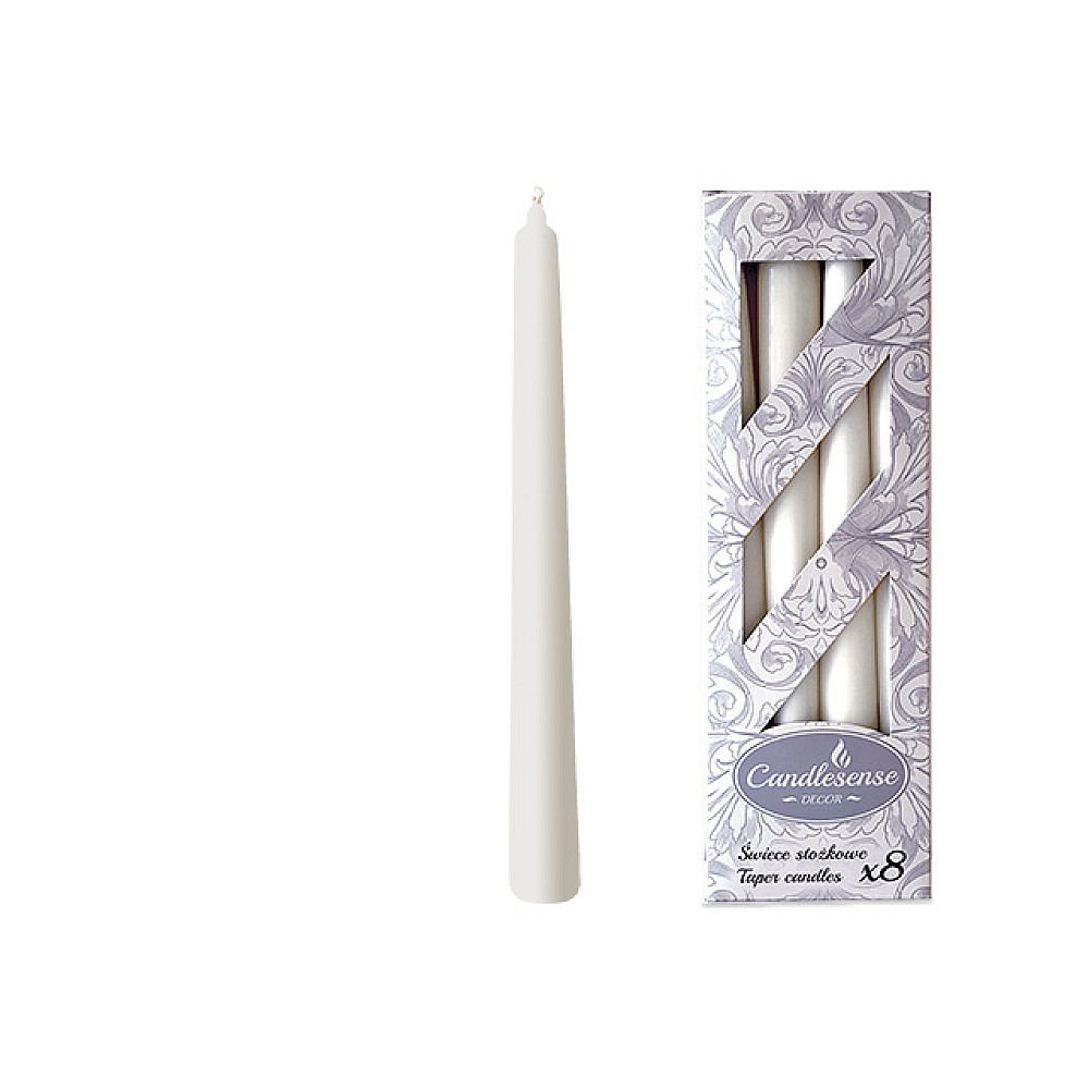 Set lumanari Decor 8buc, 24cm, 7ore, alb