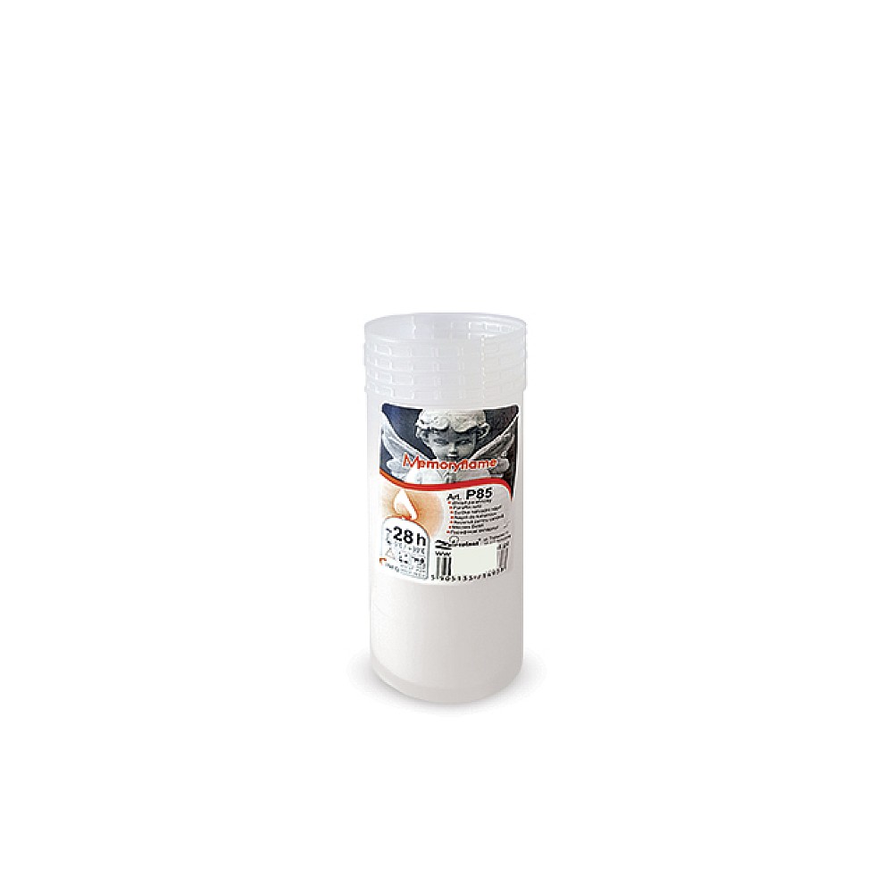 Candela rezerva plastic 12X4.7cm, 28ore, alba