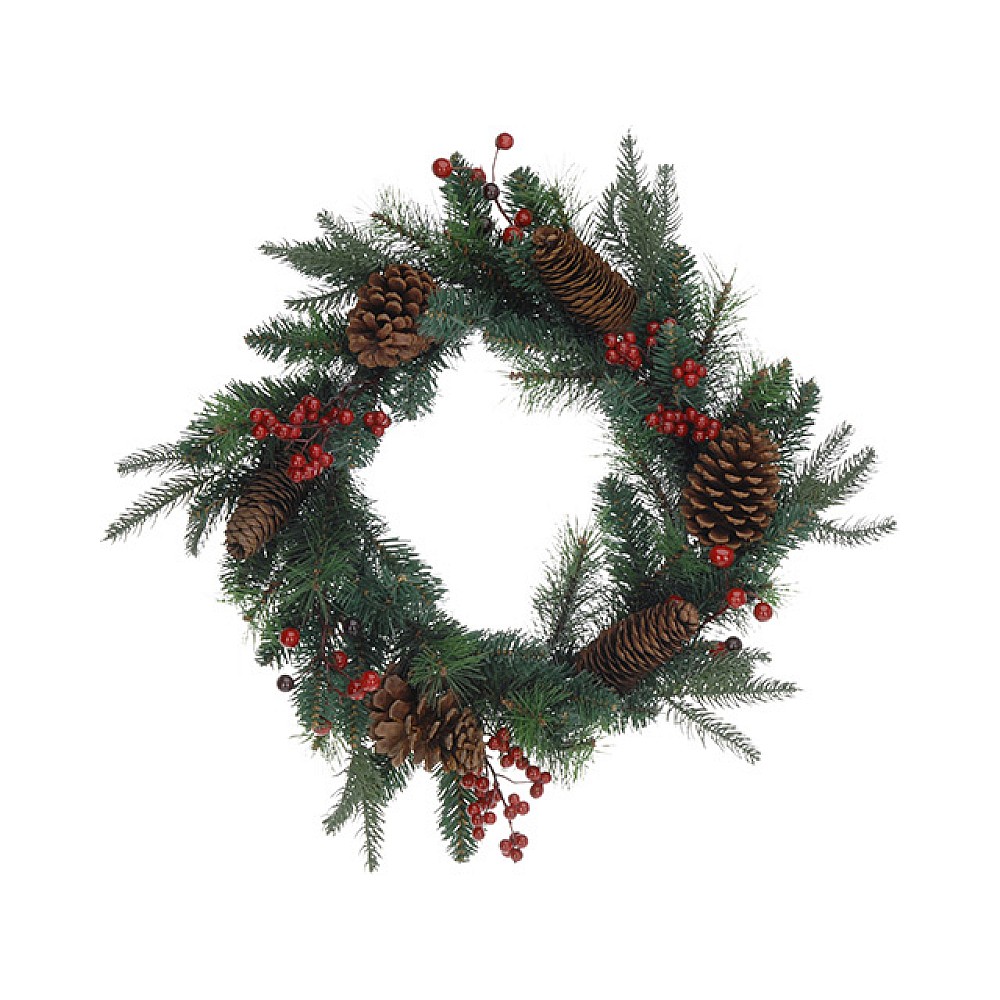 Coroana decorativa naturala cu conuri D45cm