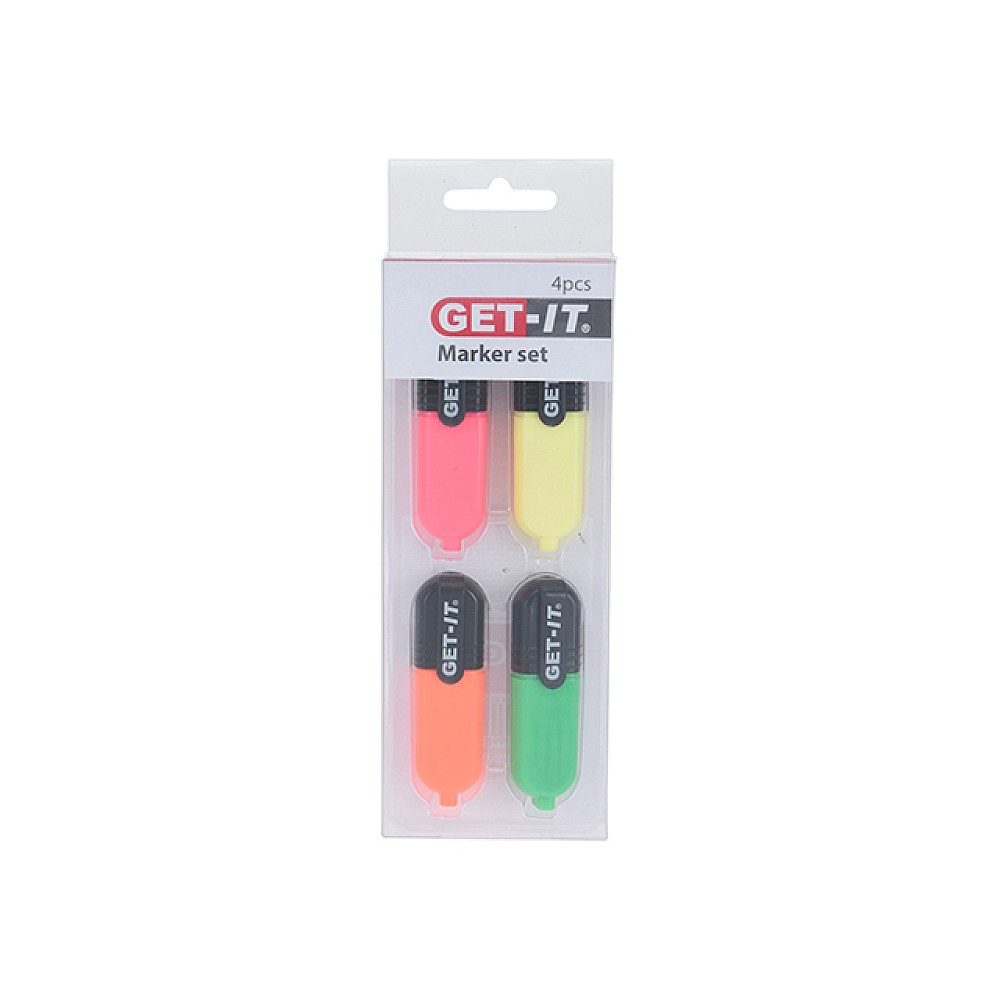 Set texmarkere 4buc Get-it, neon mini