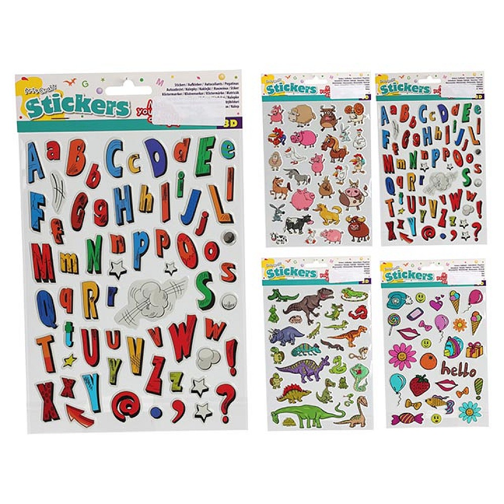 Set autocolante Art&Craft 3D 15X21cm, 4 modele