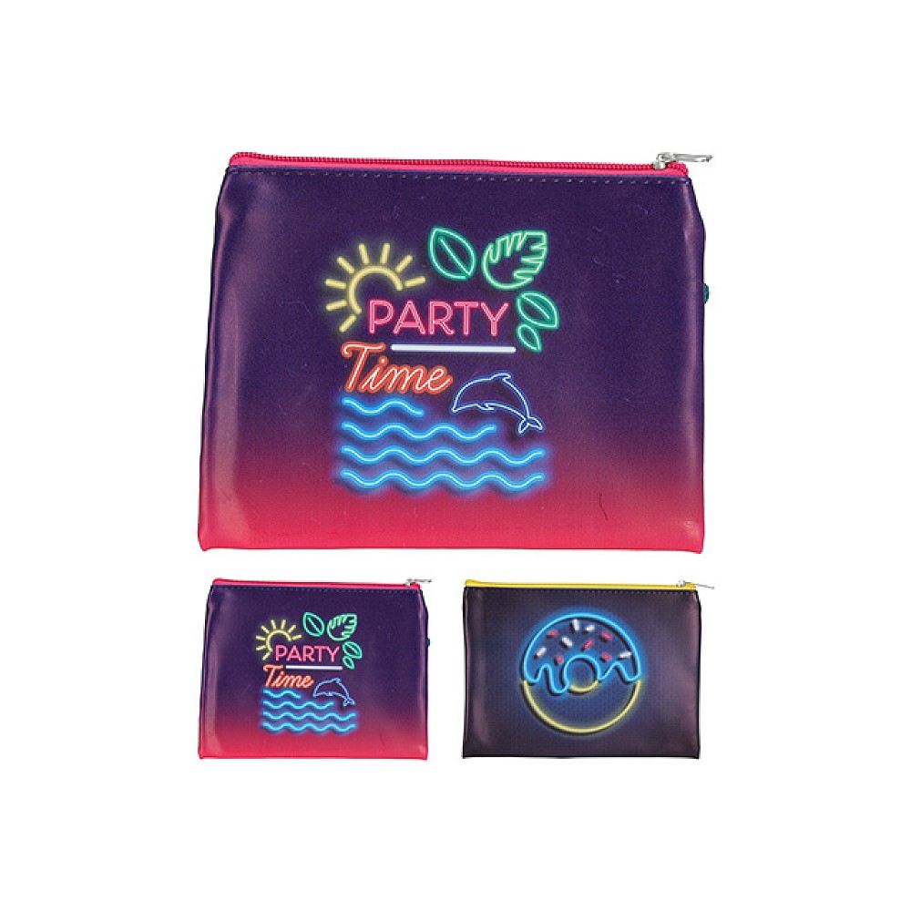 Penar 20.5X13.5cm, neon, 2 modele, cu fermoar