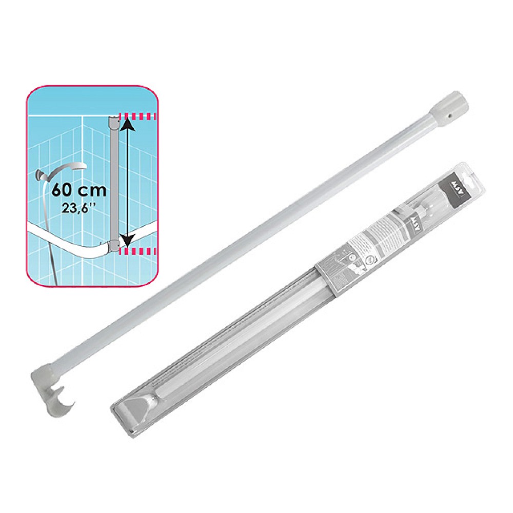Suport pentru bară de colt MSV 60cm alb, aluminiu