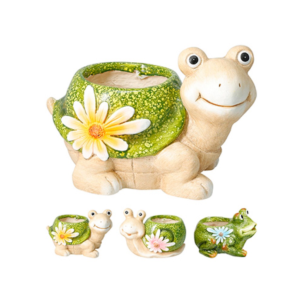 Set ghivece pentru flori din ceramica H&S, 12X13cm, 16X15cm, 18X20cm, cărămiziu