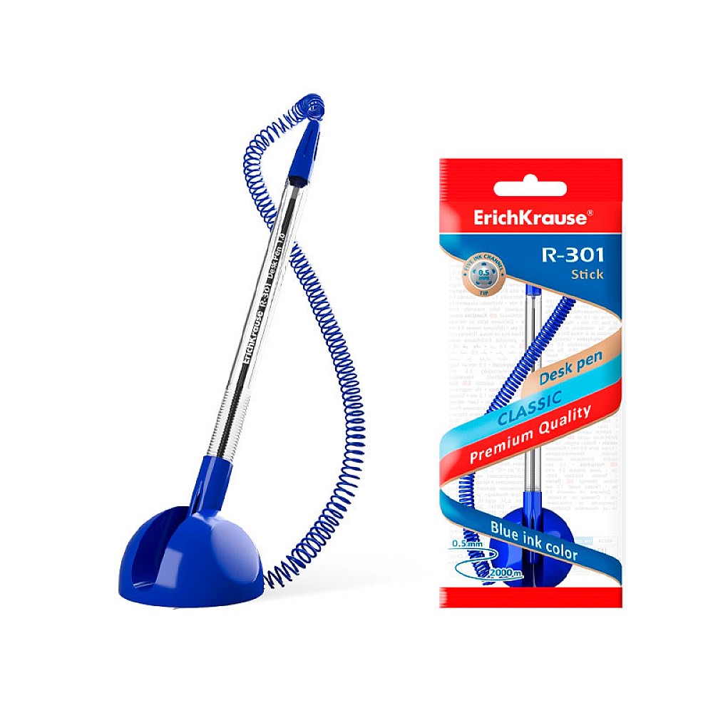 Pix cu bila pe suport adeziv din plastic ErichKrause Classic, albastru