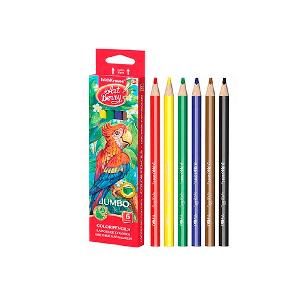 Set creioane colorate 6 buc ErichKrause ArtBerry Jumbo