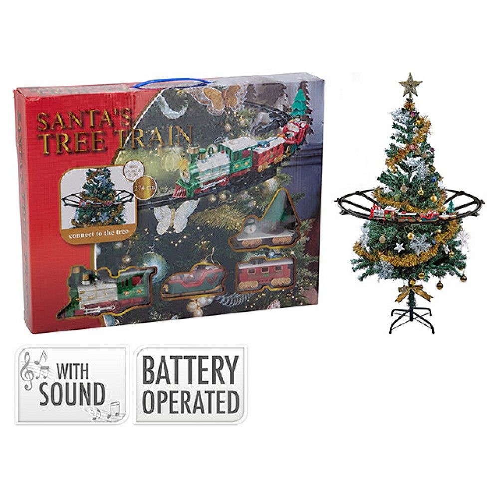Set de Craciun Cale ferata, 23 piese, 2.74 m, in jurul bradului