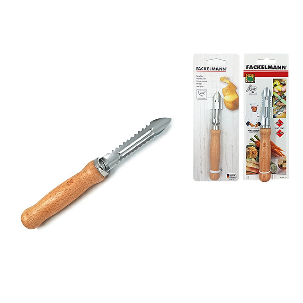 Cutit pentru curatarea legumelor Fackelmann 15cm, lama laterala, lemn