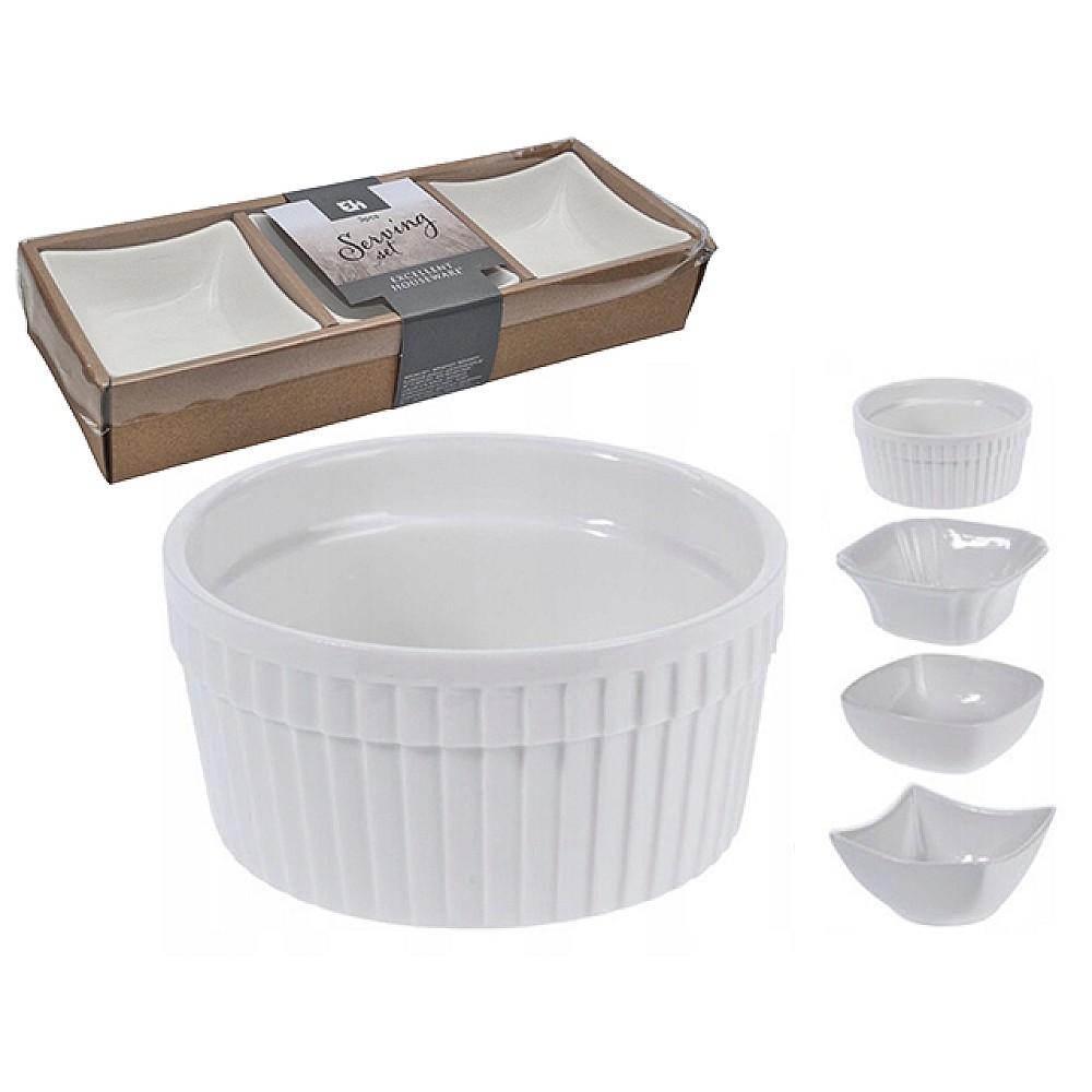 Set pentru aperitiv EH 3 buc 9X5cm, portelan, 4 designe