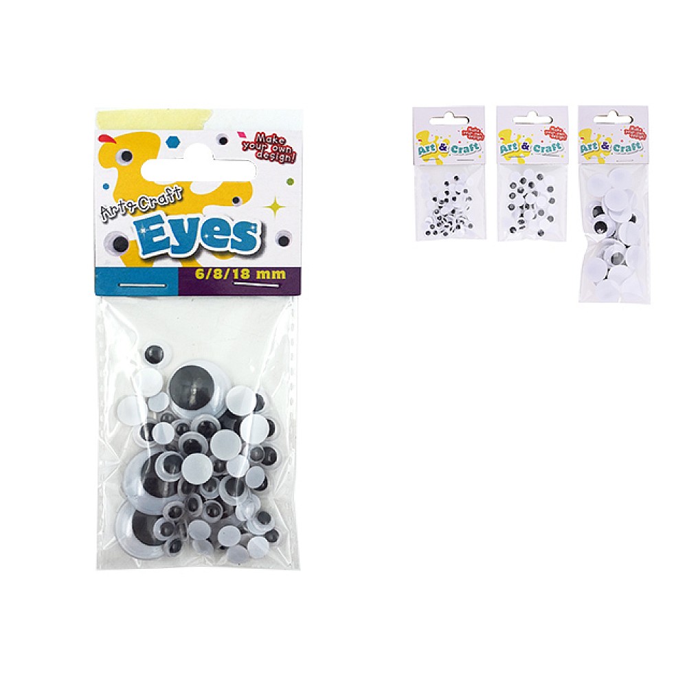 Set creativ Art&Craft ochi miscatori, 6mm/8mm/18mm