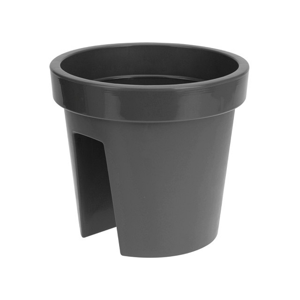 Ghiveci pentru flori cu nisa pe balustrada D28X25cm, negru