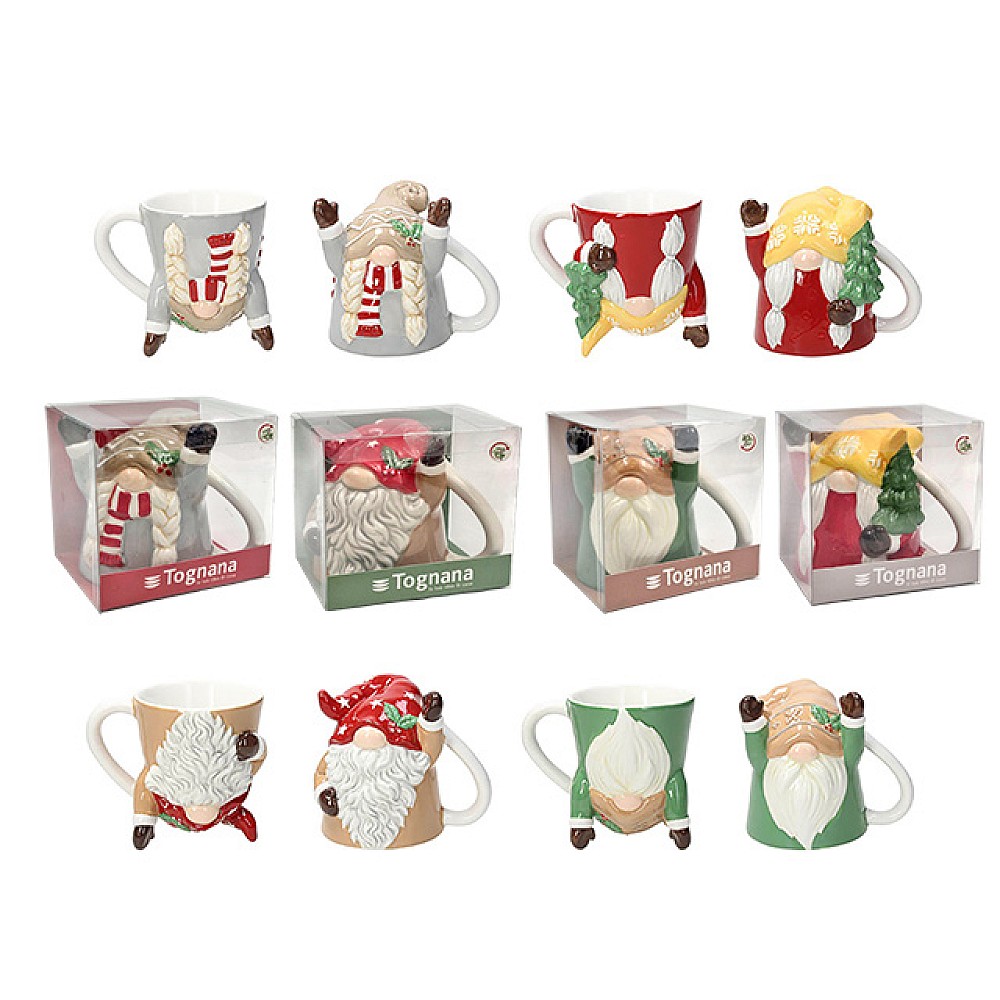 Cana 300 ml Tognana Up&Down Gnomi, 4 modele, ceramica