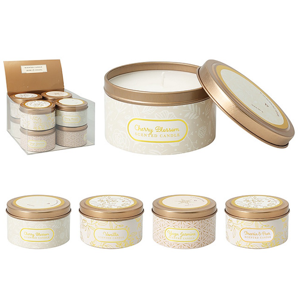 Lumanare parfumata in borcan metalic, 8X5 cm, 