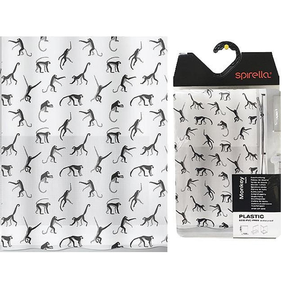 Perdea pentru dus 180X200cm Spirella Monkey, PEVA