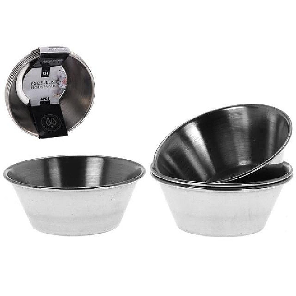 Set castroane din inox EH 4buc D6сm, H2.5cm, inox