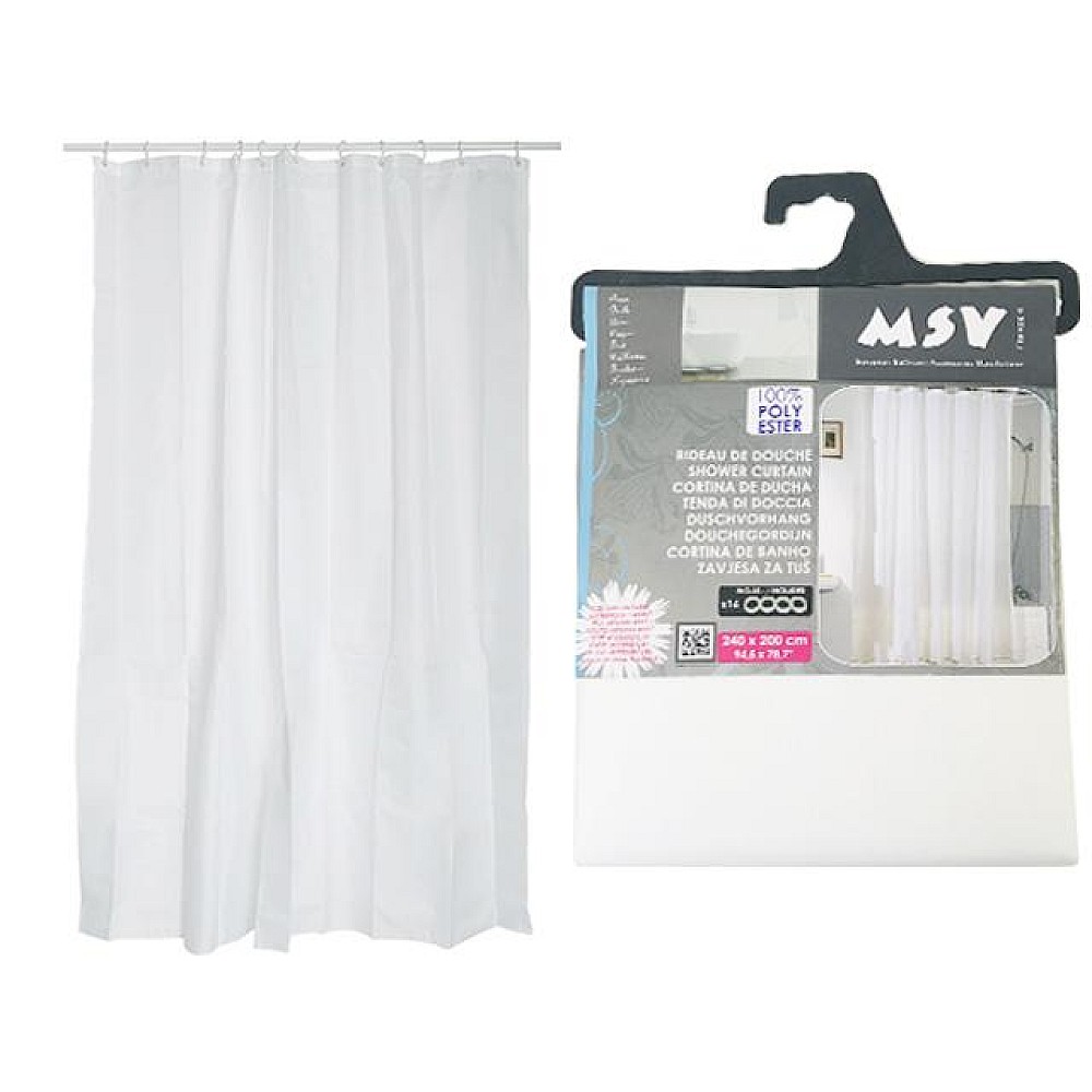 Perdea pentru dus 200X240cm MSV albă, poliester