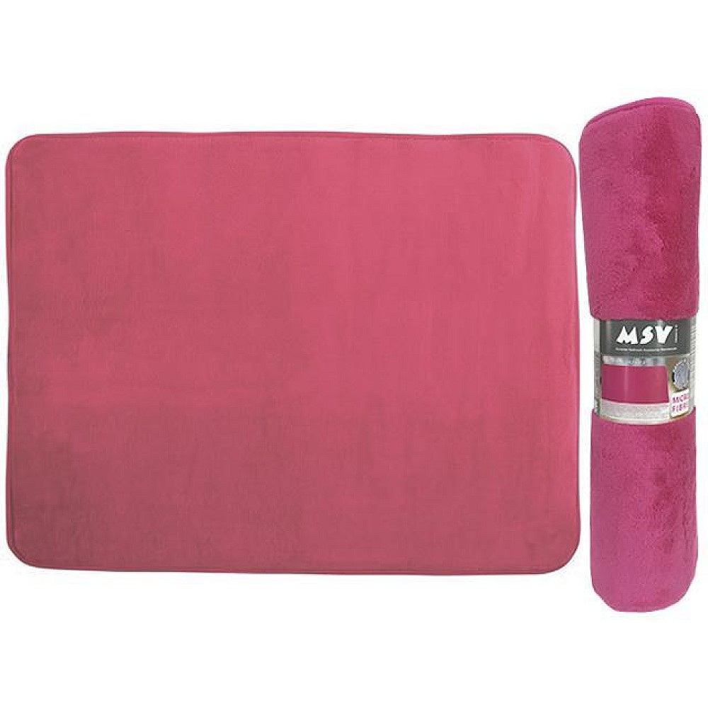 Covoras pentru baie 50X70cm MSV cu memorie roz, microfibra
