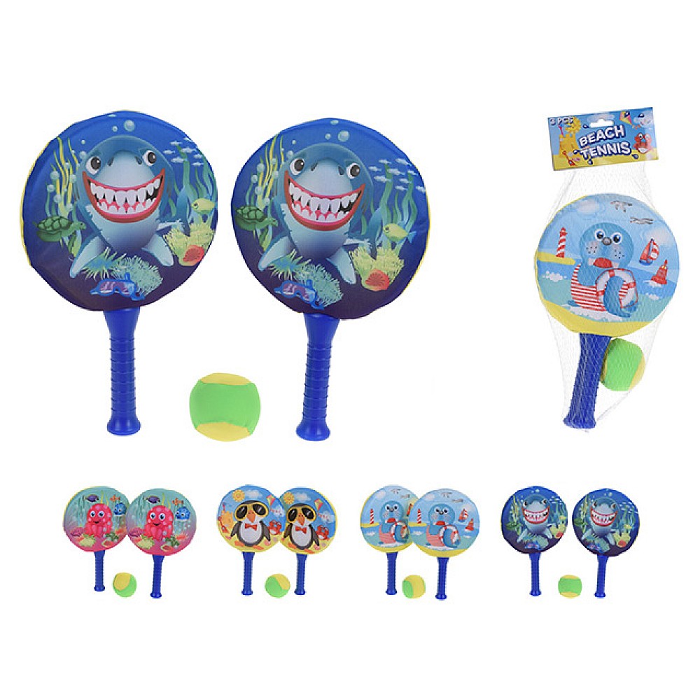 Set tenis pentru copii: 2 palete + minge 7cm