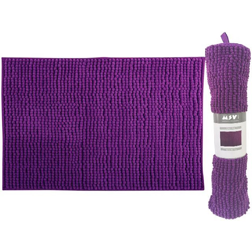 Covoras pentru baie 60X90cm MSV Chenille violeta, microfibra