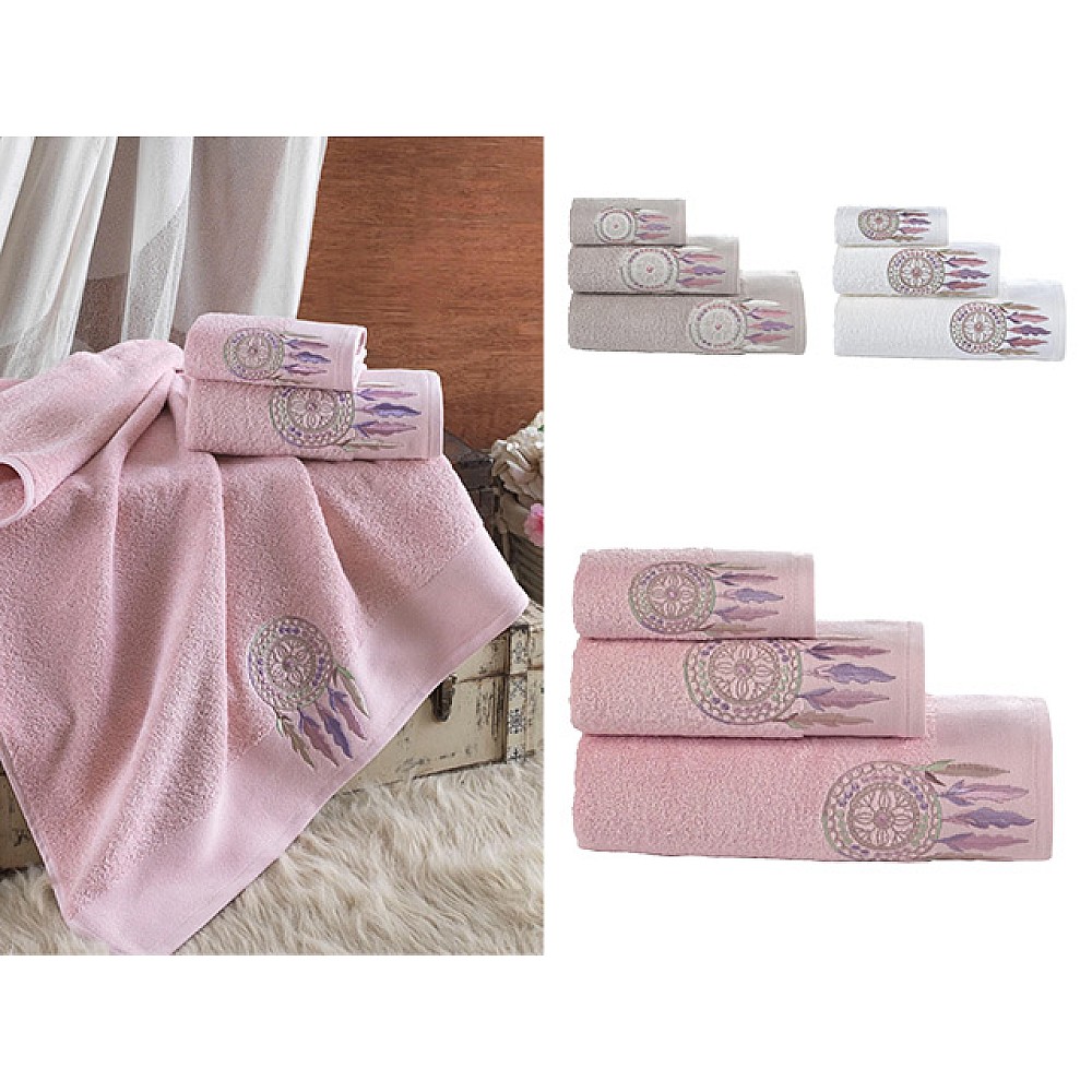 Set prosoape 3buc(30X50, 50X100, 70X140cm) cm Ellia Soft Okiva, bumbac, 3 culori