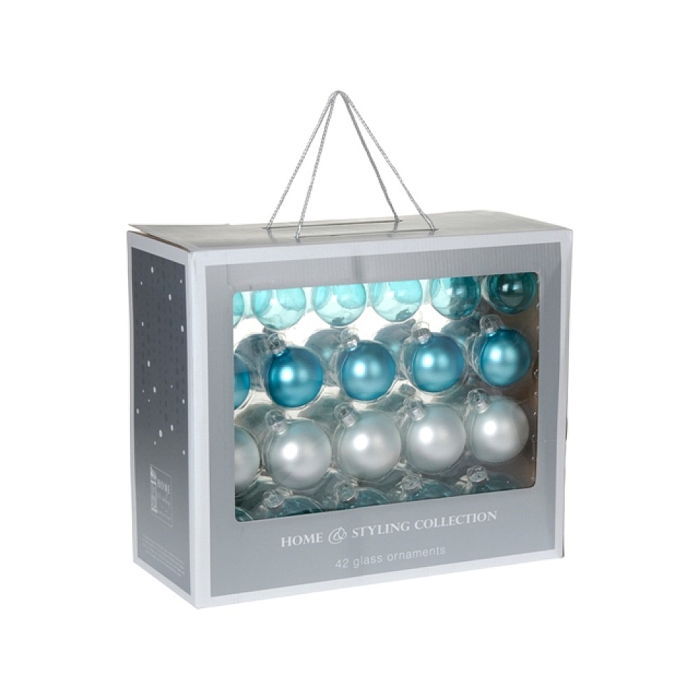 Set globuri pentru brad din sticla 