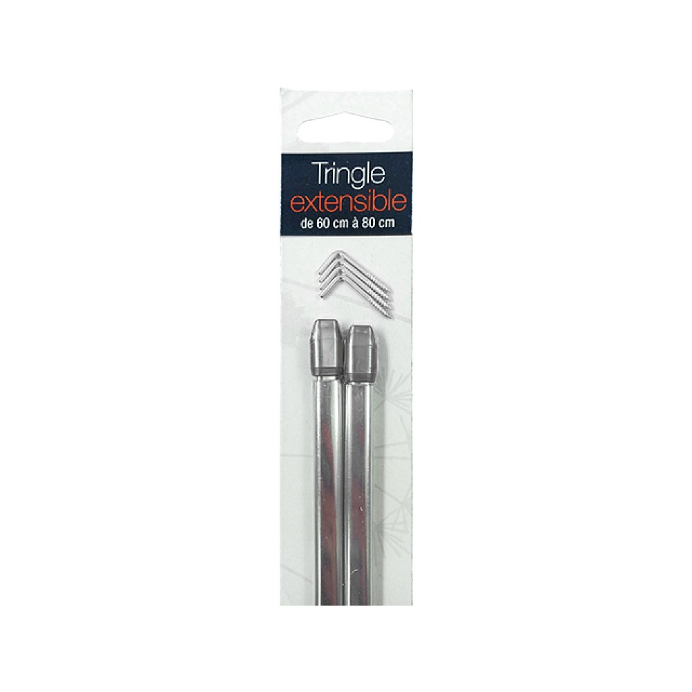 Tija glisanta pentru perdea ovala 2buc, 60-80cm Luance, crom