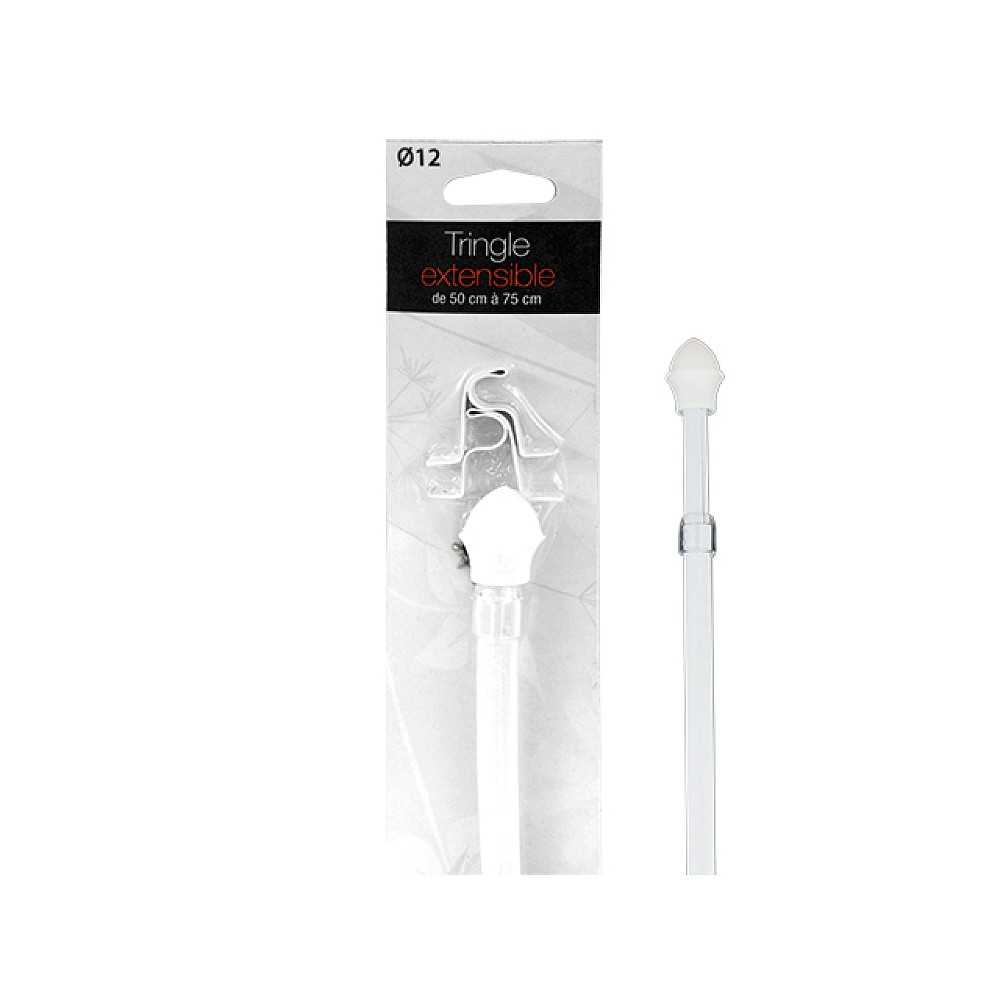 Tija glisanta pentru perdea 50-75cm D12mm Luance, alb