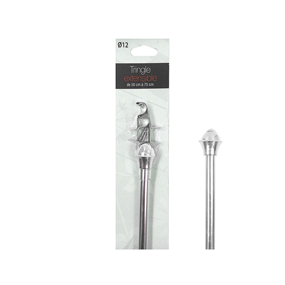 Tija glisanta pentru perdea 50-75cm D12mm Luance, crom