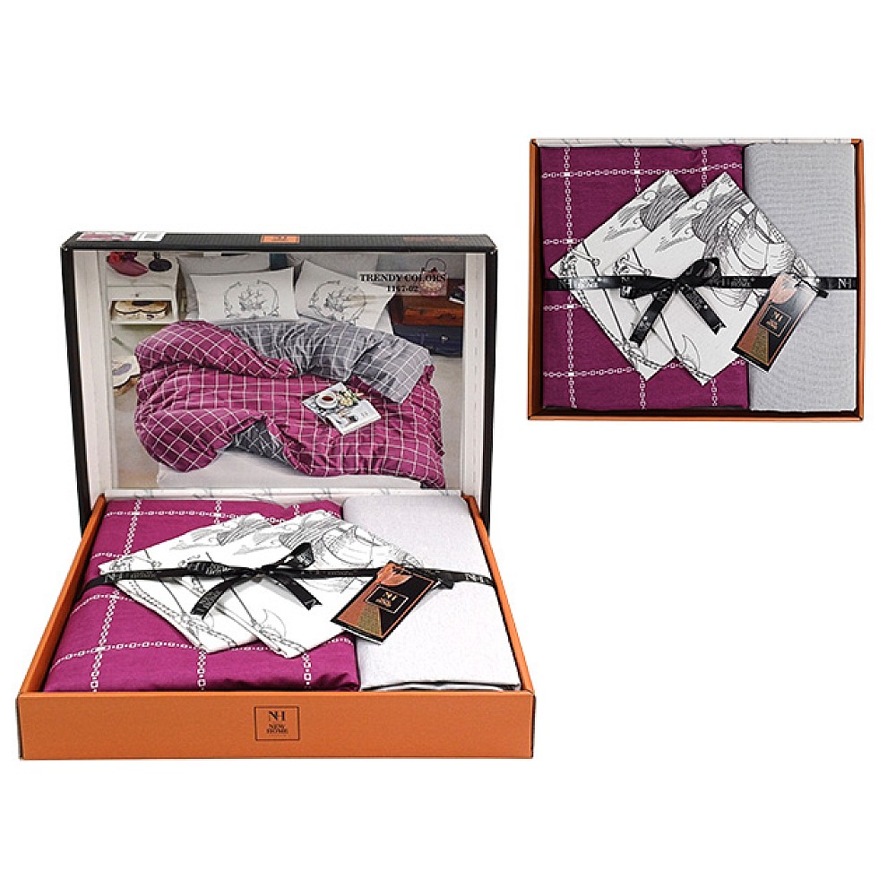 Lenjerie de pat 2pers NH Ranforce Trendy Colors 1167-02, policoton