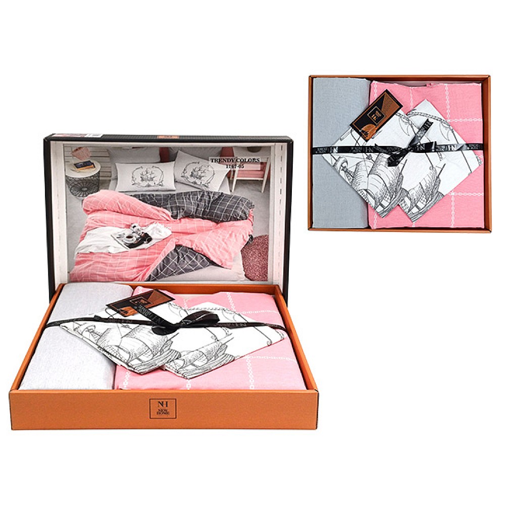 Lenjerie de pat 2pers NH Ranforce Trendy Colors 1167-05, policoton