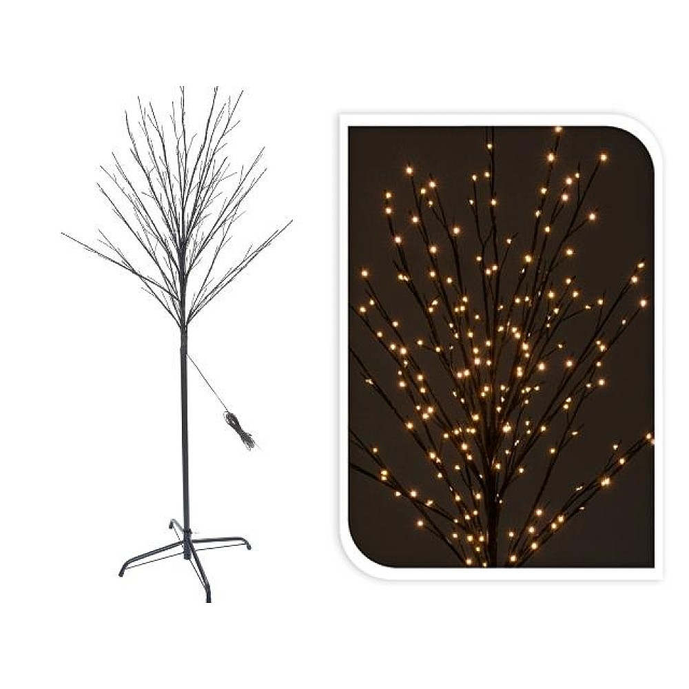 Copac decorativ 150cm, 200miniLED, alb-cald