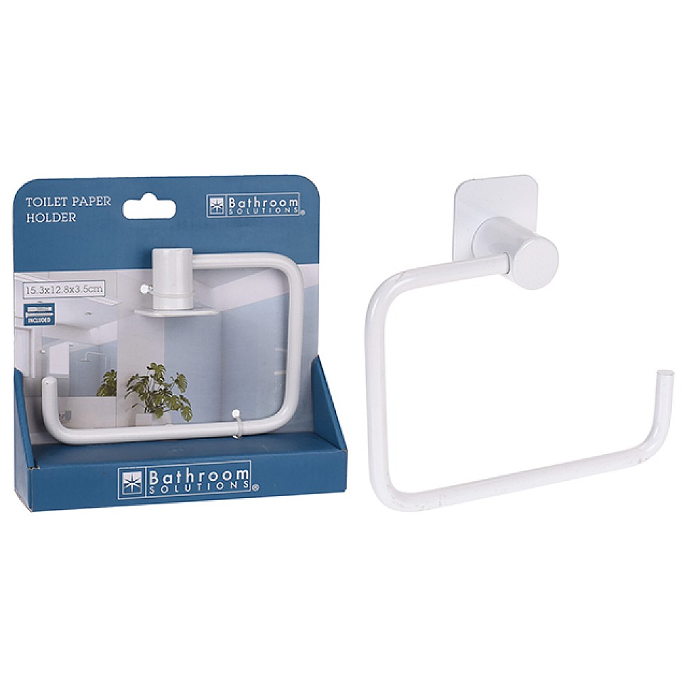 Suport pentru hârtie WC Bathroom 15.3X12.8X3.5cm, metal, alb
