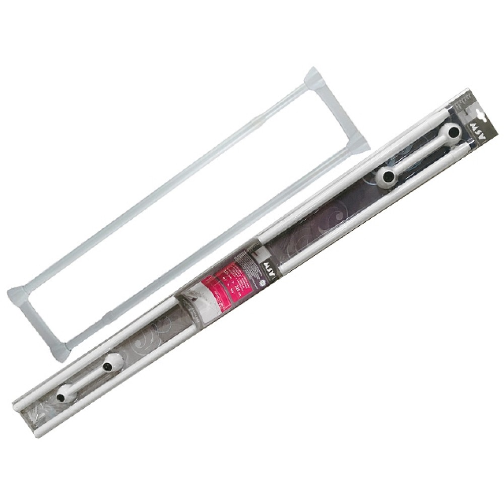 Tijă dublă pentru perdea si prosoape MSV 125-225cm albă, aluminiu