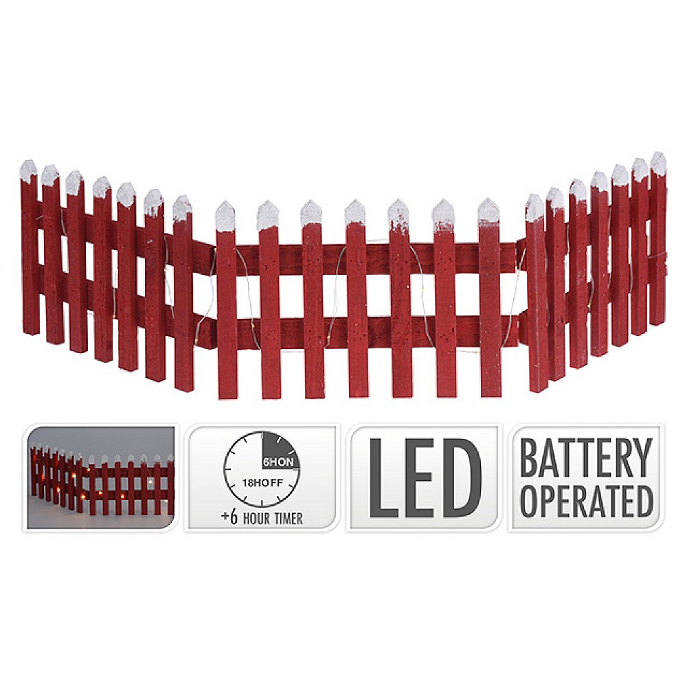 Gard decorativ Christmas 20LED, 90X20cm, timer