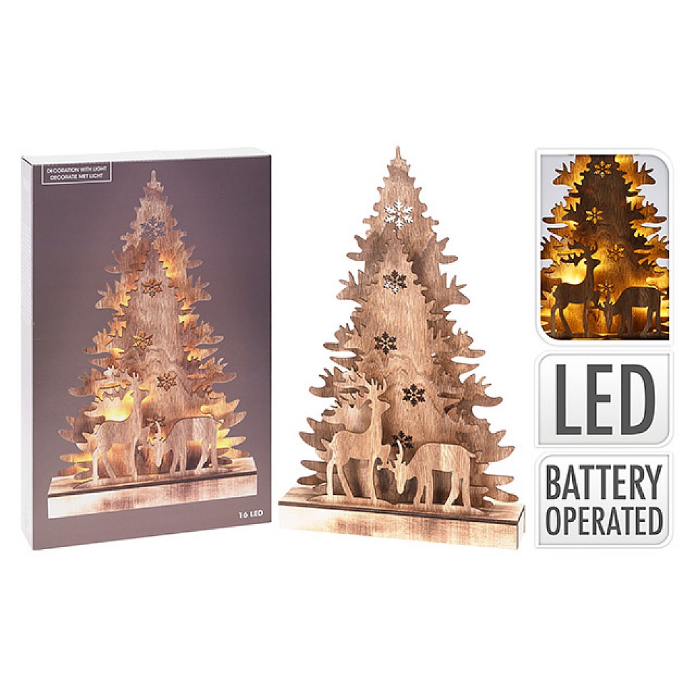 Suvenir din lemn 16LED 