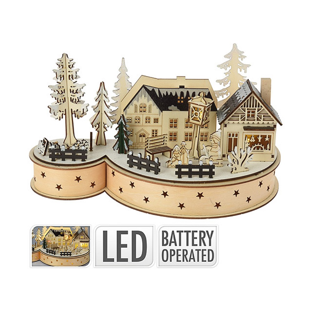 Suvenir din lemn 7LED 