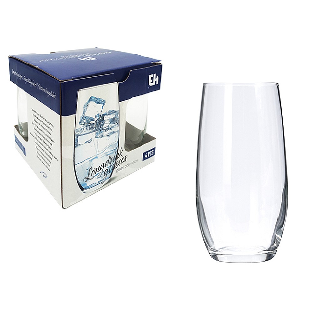 Set 4 pahare pentru apa Aura 360ml, 14cm