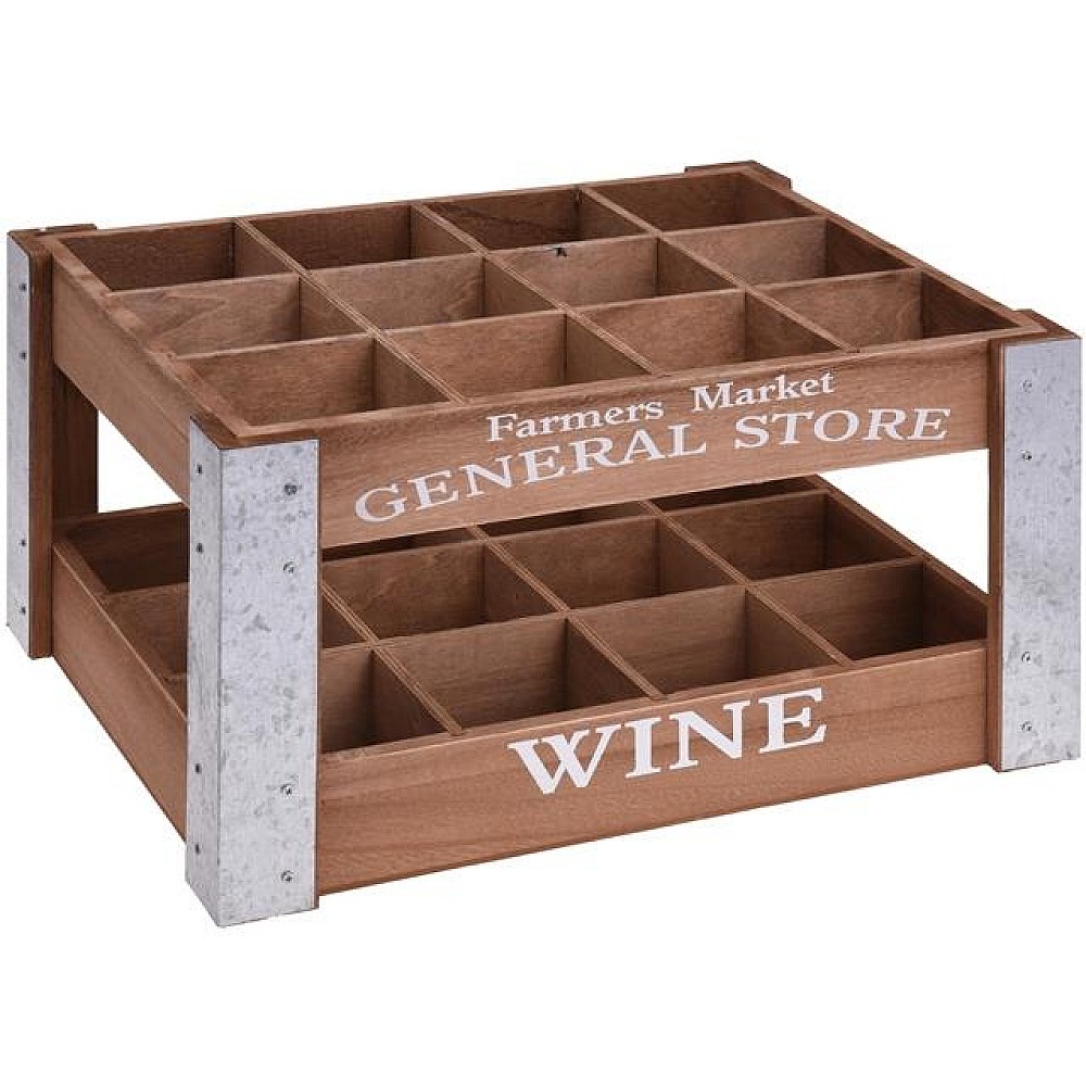 Suport pentru sticla Wine pentru 12 sticle 35X26.5X18cm, lemn natural