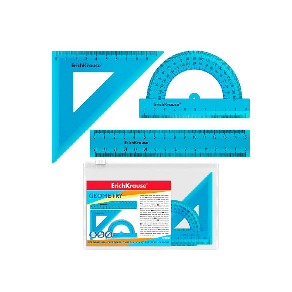 Set geometric ErichKrause Standard 3buc,albastru