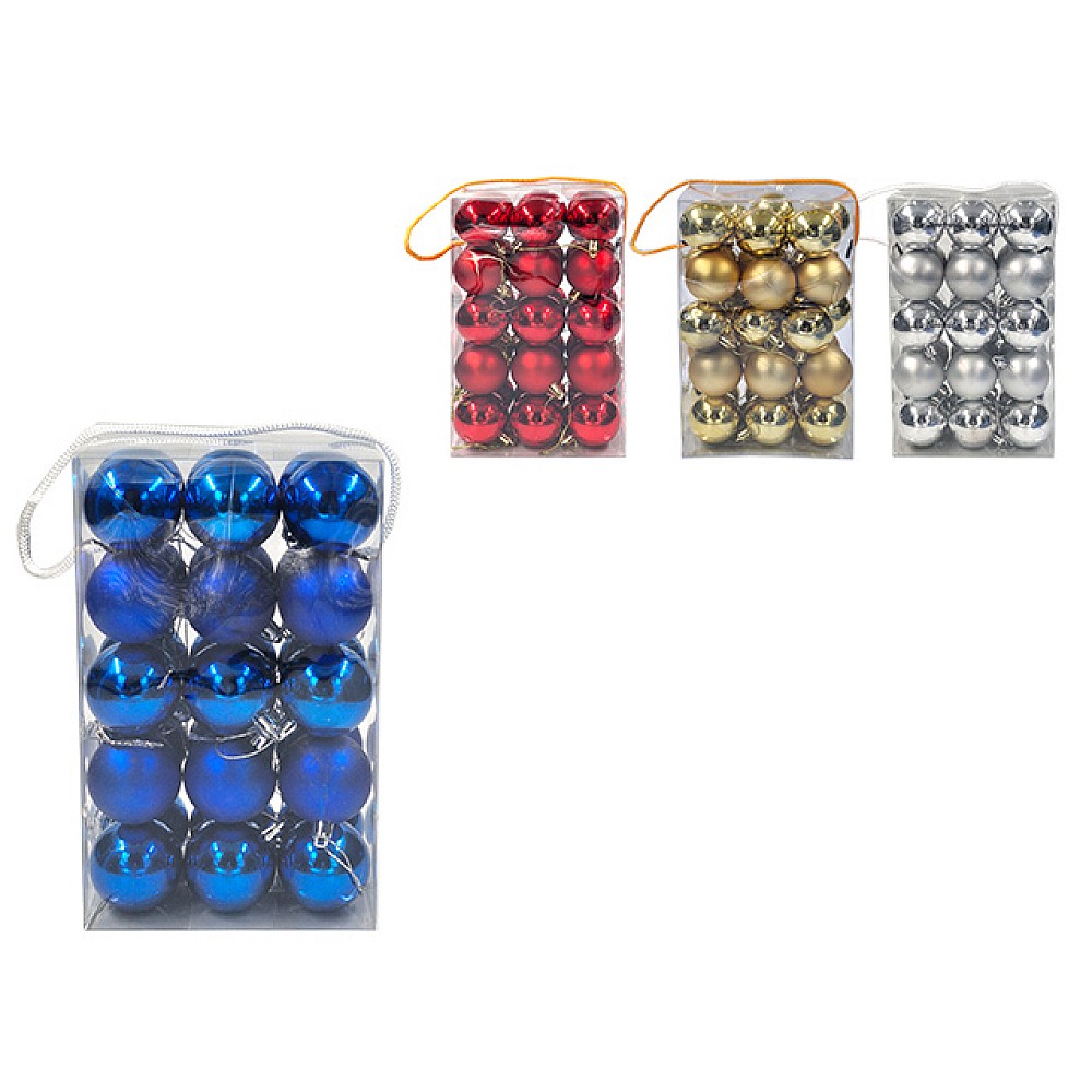 Set globuri pentru brad 30X50mm, in cutie