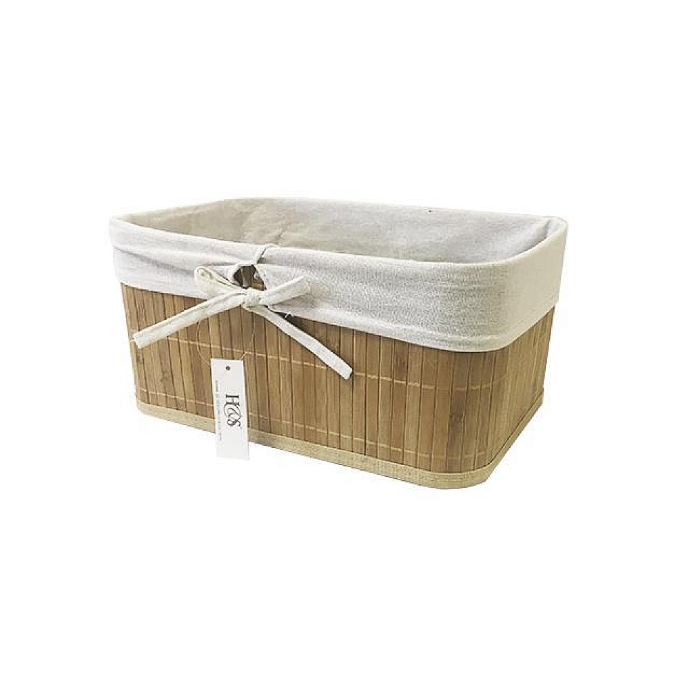 Cos 34X23cm, H16cm natural, cu pânză albă