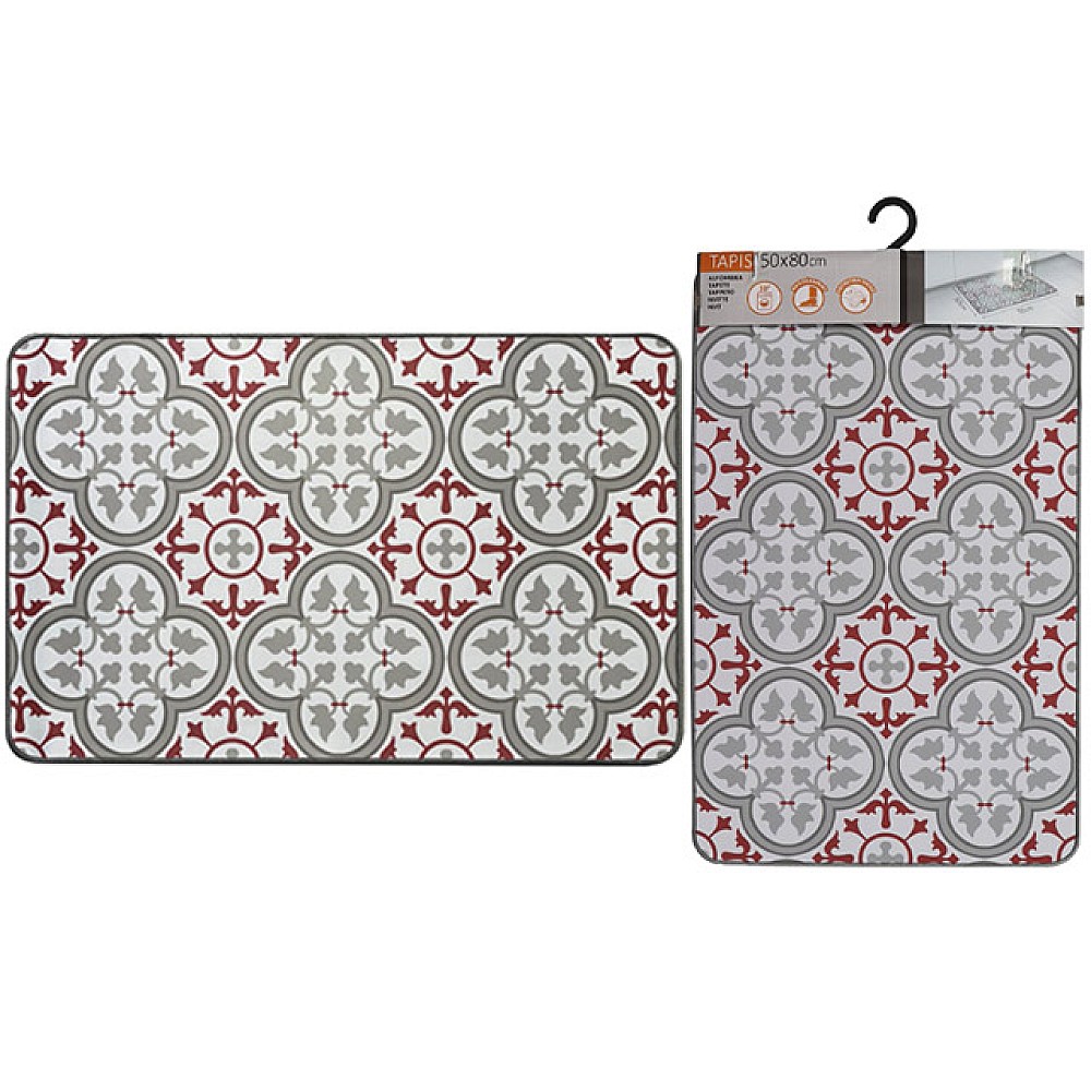 Covoras antiderapant 50X80cm Luance Paco Rouge, poliester/ cauciuc