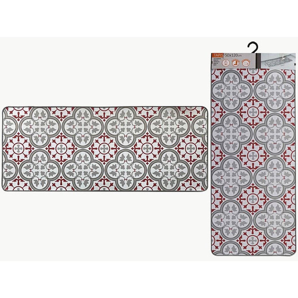 Covoras antiderapant 50X120 cm Luance Paco Rouge, poliester / cauciuc