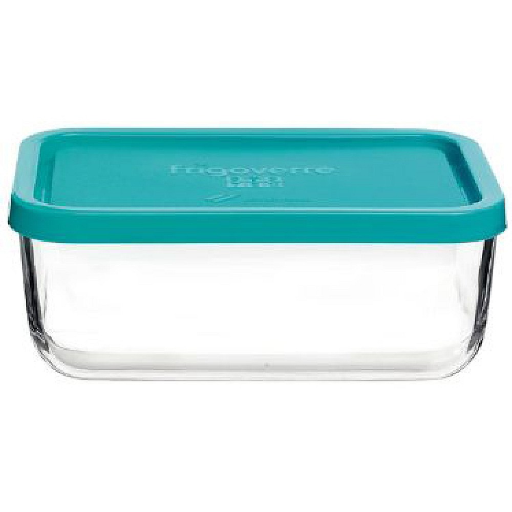 Recipient cu capac Frigovere 1,4L, sticlă, transparent/albastru 