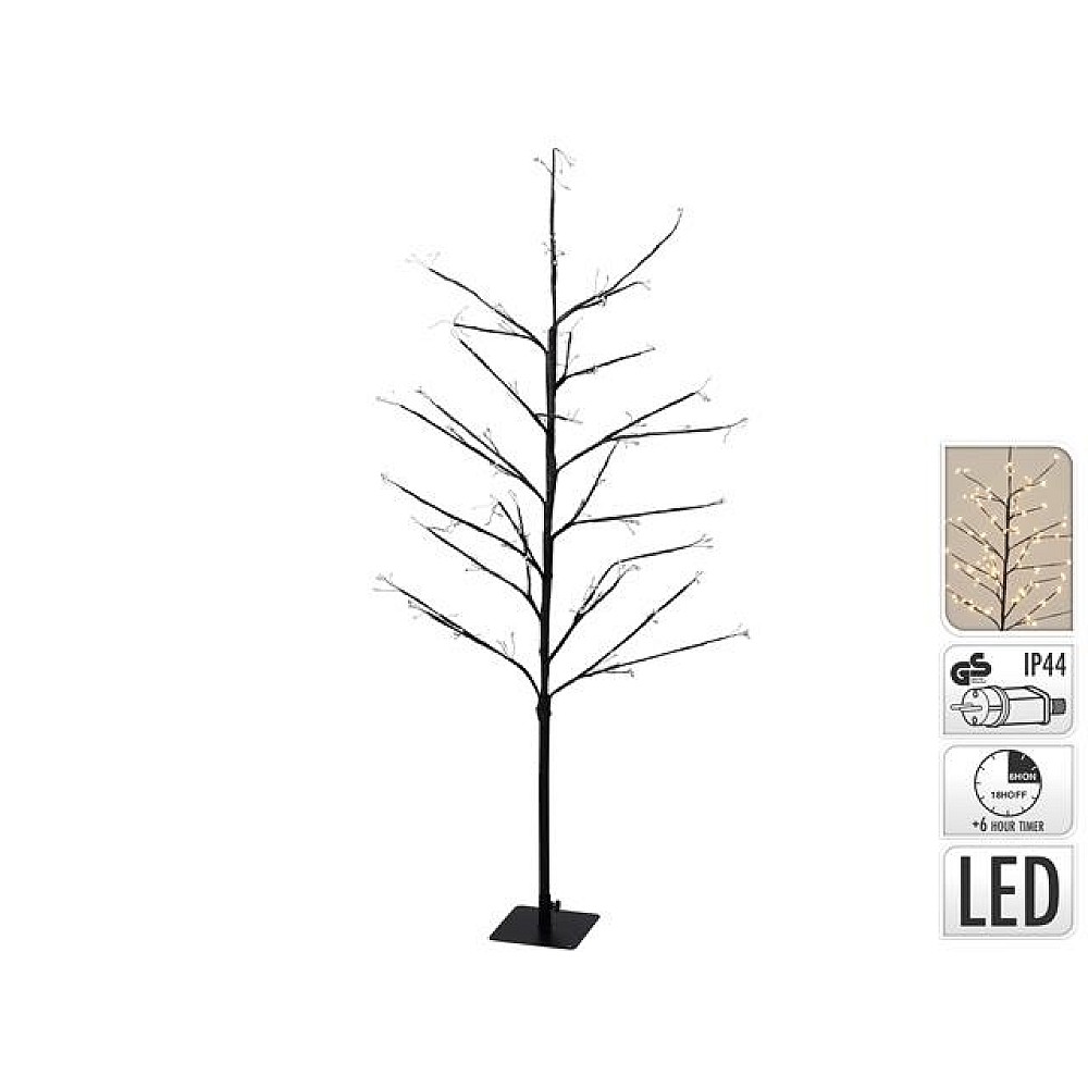 Copac decorativ 120cm, 240micro LED, timer, alb-cald