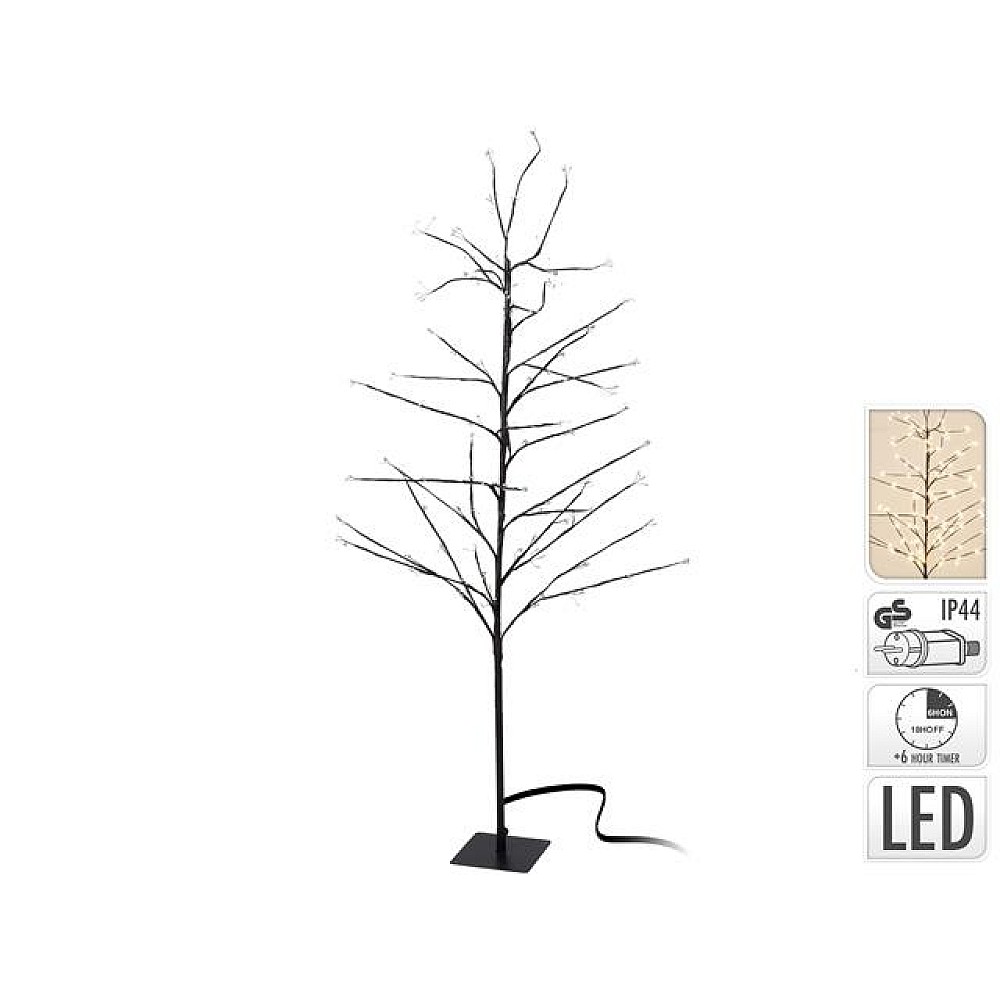 Copac decorativ 150cm, 360microLED, timer, alb-cald