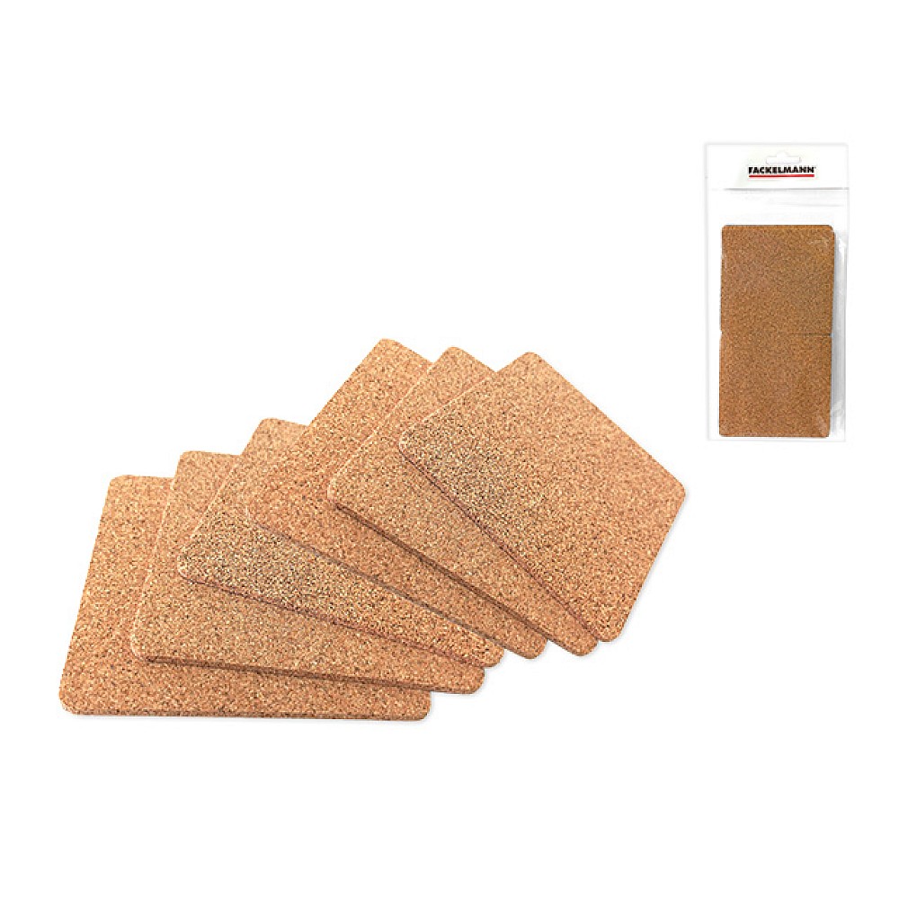 Set suport pentru cani din pluta Elemente 6buc 9.6X9.6cm